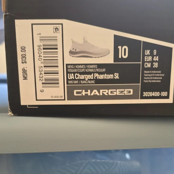 Under Armour White and Navy Sports Shoes - Picture 3 of 7